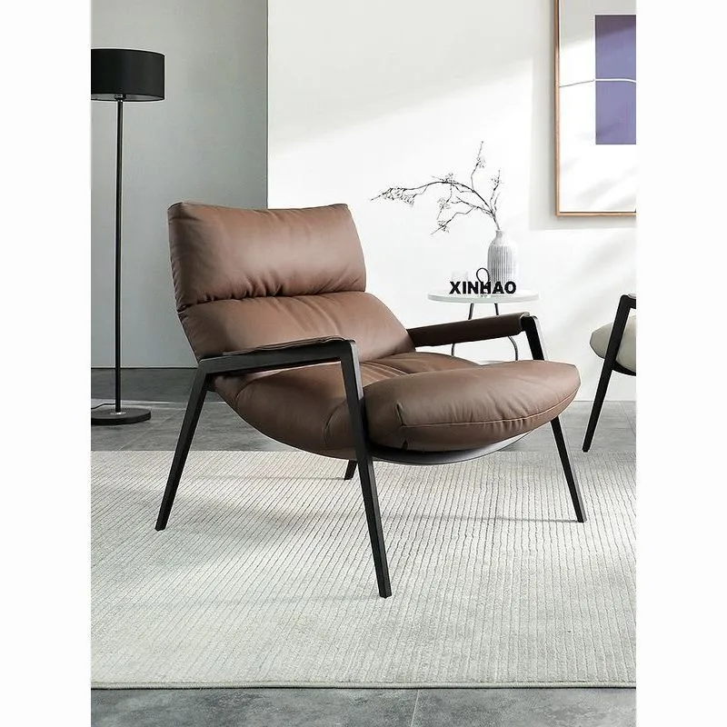 

Lazy sofa Italian designer recliner leather single sofa living room recliner modern home balcony leisure chair
