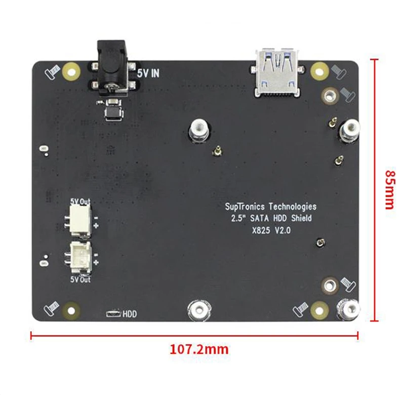 X825 V2.0 Storage Expansion Board For Raspberry Pi 4B X825 NAS 2.5-Inch SATA Hard Disk SSD Drive Expansion Board