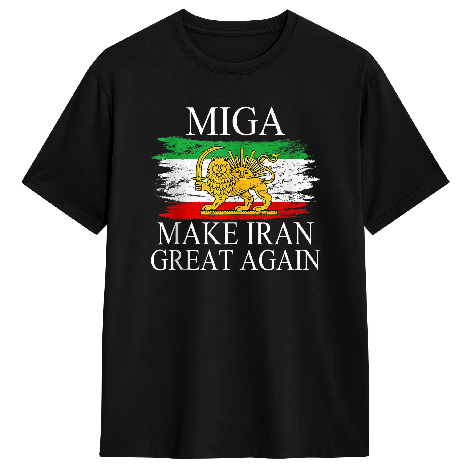 Iranian Shirt Make Iran Great Again Emblem of Iran MIGA T Shirt Beach Trendy Cool T Shirts Men Cotton Breathable 5XL 6XL Tees