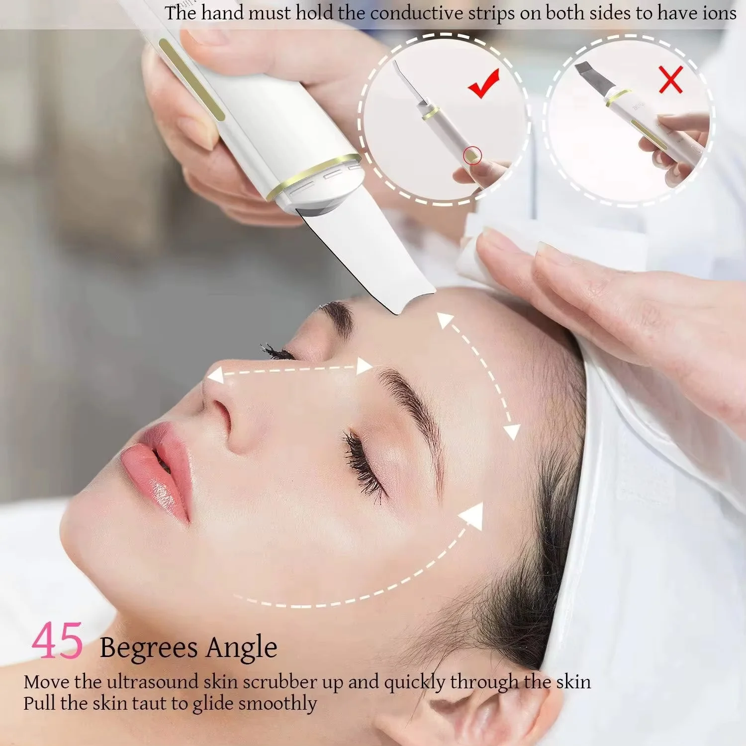 Ultrasonic Facial Cleansing Device  lifting and tightening V face cleaning pore cleanser Gift