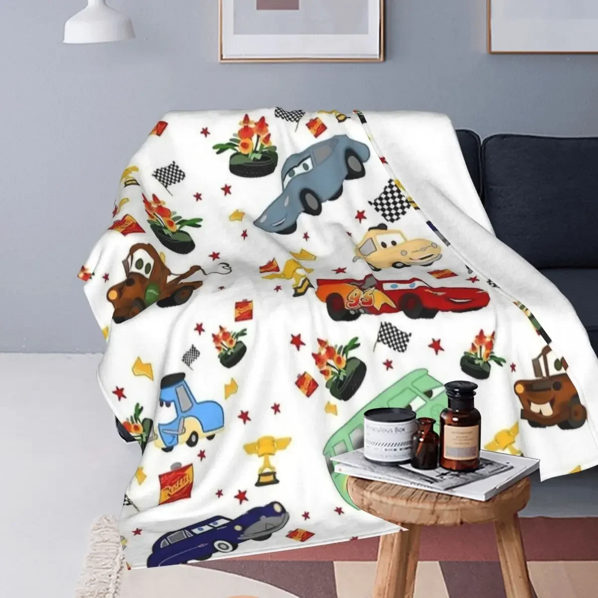 Life Is A Highway Lightning McQueen coperta velluto stampa auto traspirante coperta Super calda per divano letto peluche trapunta sottile