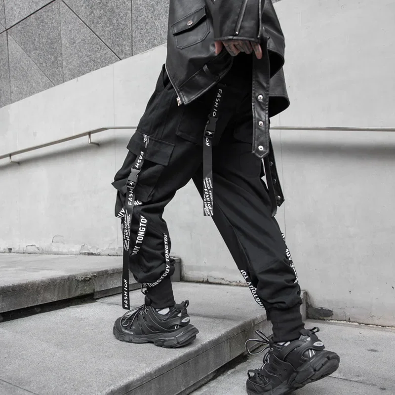 Techwear Cargo Pants Men Y2k Clothes Gothic Punk Harajuku Anime Streetwear Joggers Men\'s Pants Military Casual Harem Pants