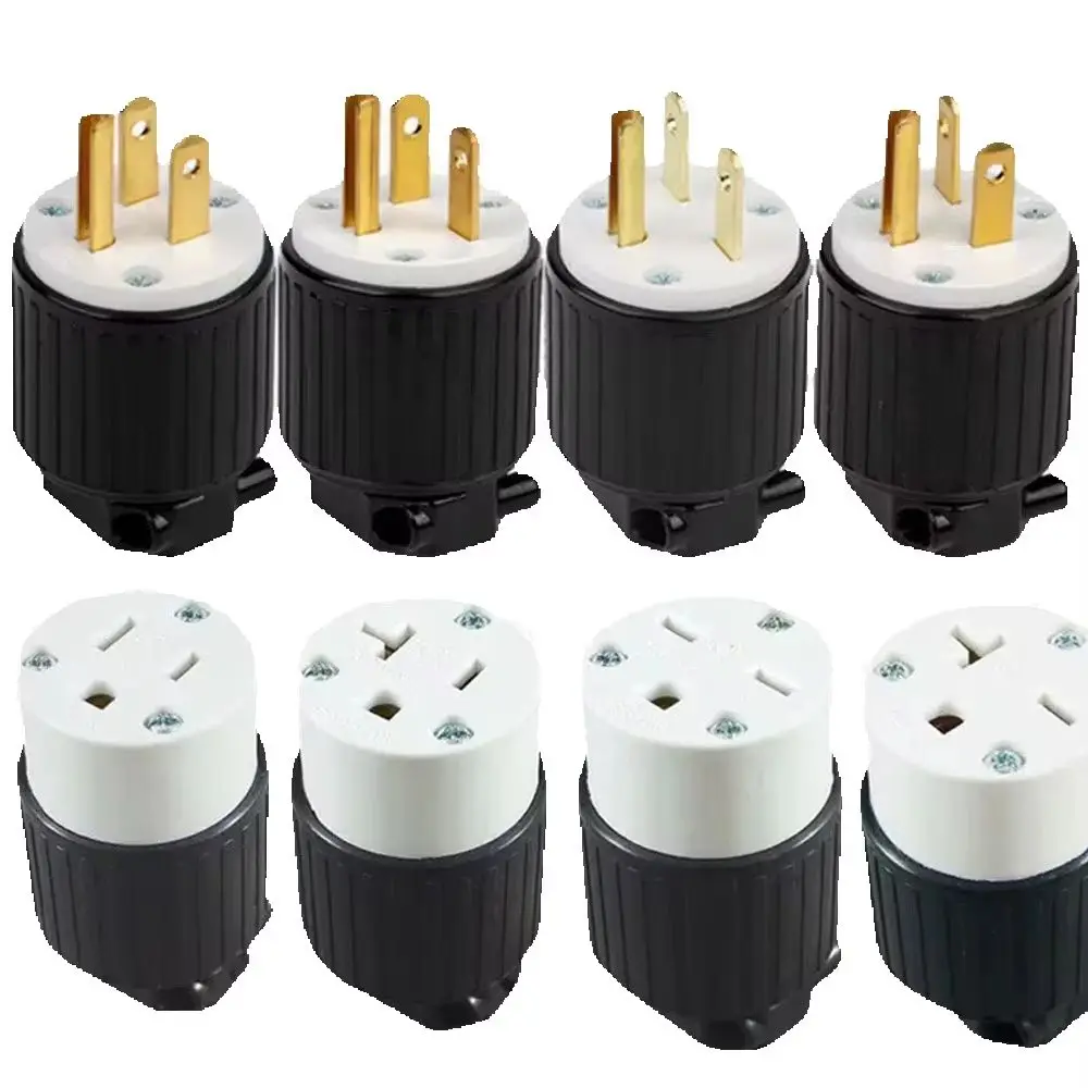 Bild: 1 Stück Amerikanischer NEMA L6-15P 6-15R US Industrie-Verlängerungsstecker L5-15P 5-20P 6-20P Montage-Steckverbinder 15A 20A