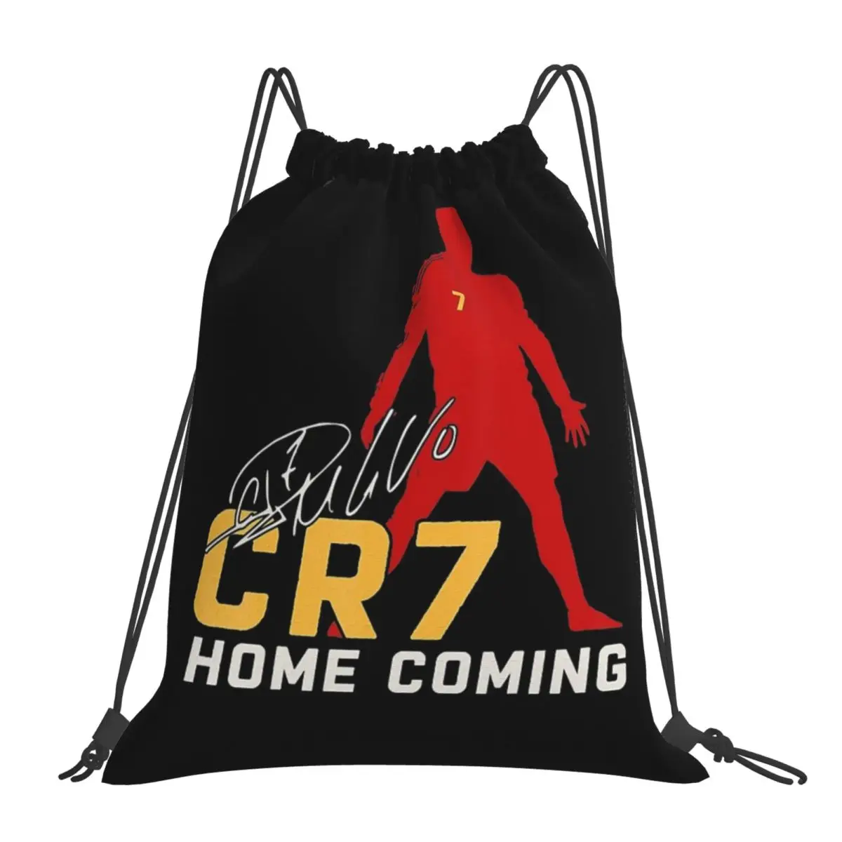 Cristiano Ronaldo Cr7 Backpacks Casual  Drawstring Bags Drawstring Bundle Pocket Sundries Bag Book Bags For Man Woman School