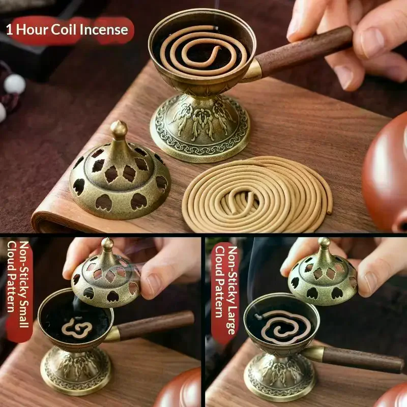 Rotating Handheld Stove Incense Burner No Sticky Powder Pear Account Incense Pan Fragrance Long-lasting Incense Burner