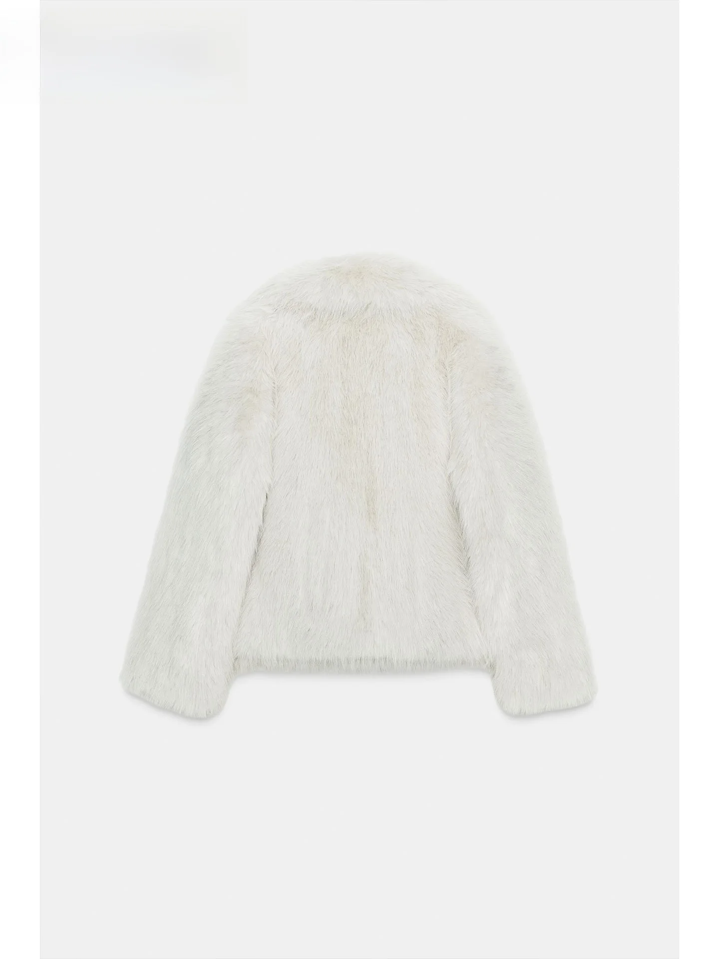 Ele Artificial Fur Effect Jaet for Women ZAPRHA 2025 Autumn New Sle Long Sve Commute Faion Ladies Coat