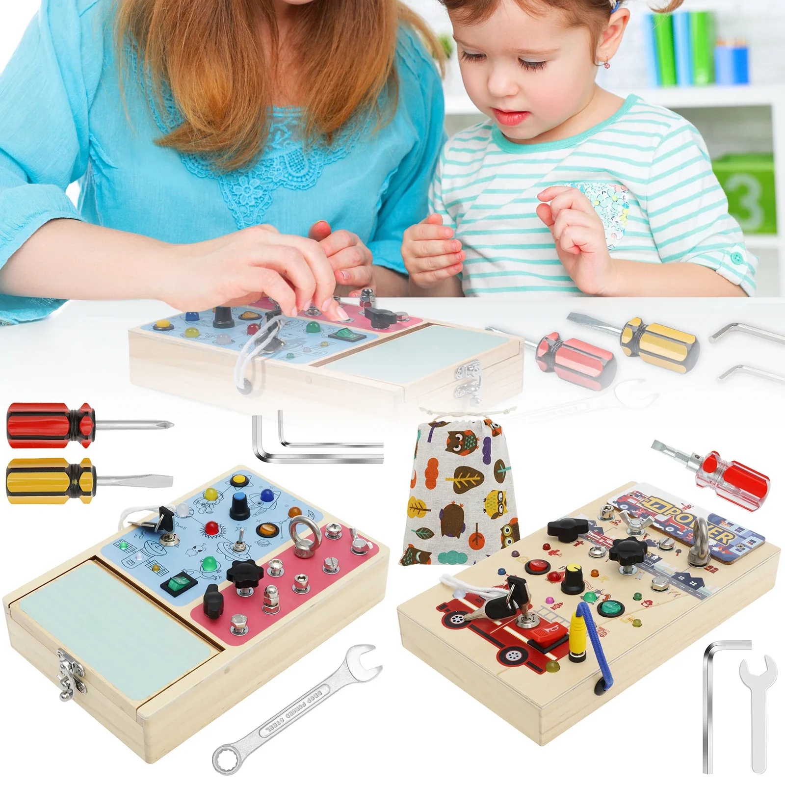 

Деревянный набор игрушек для малышей, безопасная помощь, выращивание ребенка, набор досок для непоседы, легко играть, игрушки Монтессори, часы, деревянная доска для дома, использование