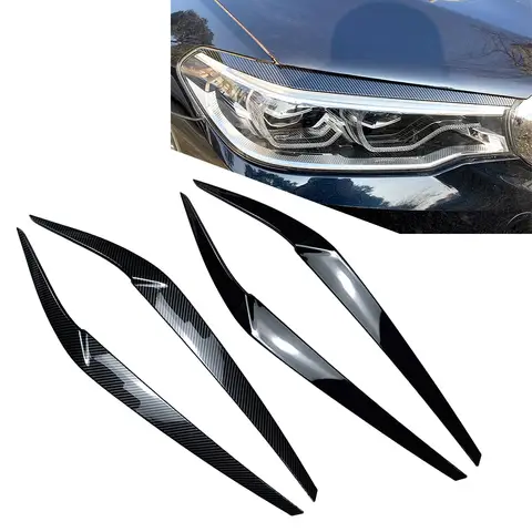 자동차 앞 헤드 라이트 눈썹 눈꺼풀 커버 트림 BMW 5 시리즈 G30 G31 G38 F90 M5 525I 530I 540I 2017 2018 2019 2020 2021