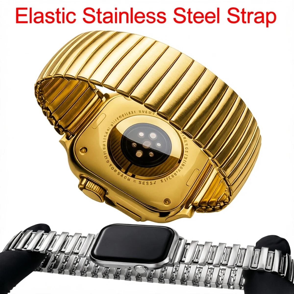 Elastische Edelstahlbänder für Apple Watch 38/40/41/S10-42/44/45/46/49mm Luxus Business Armband für iWatch Ultra Series11 10987Se3