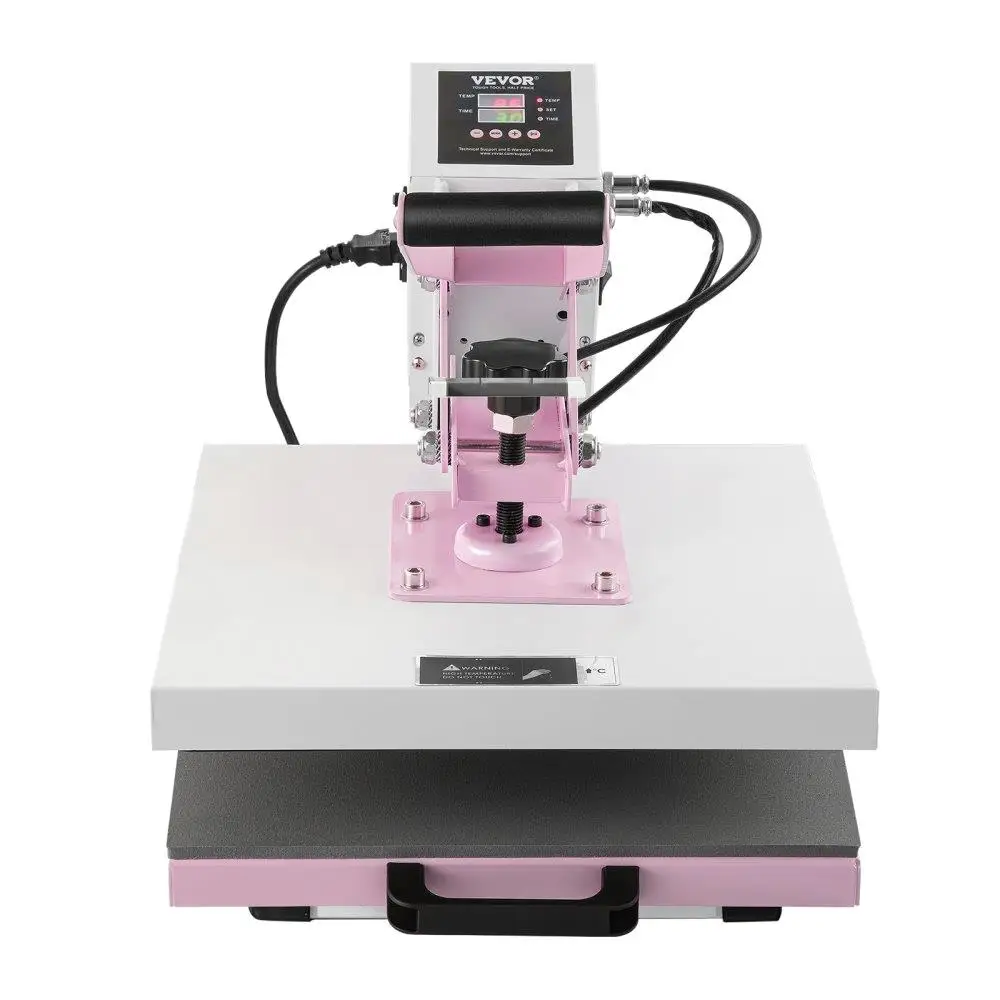 

15x15 Heat Press Machine Slide Out Heat Transfer T-Shirt Printing Machine Pink