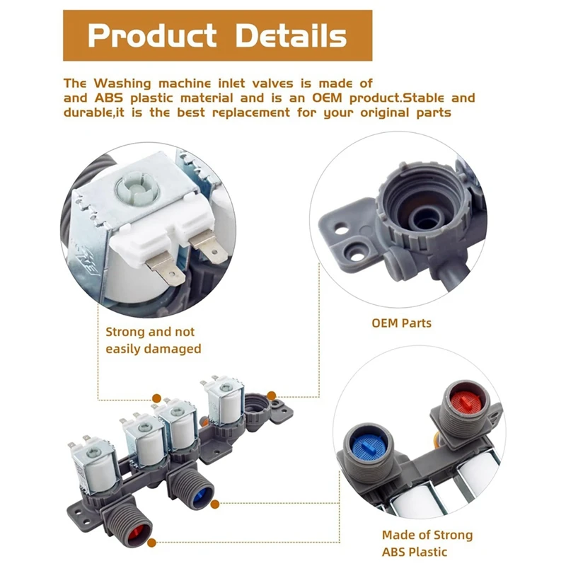 AJU75152602 Washer Water Inlet Valve For LG WT7405CW,WT7305CV,WT7305CW,WT7150CW,WT7250CW,WT7880HWA,WT7300CW,WT7900HBA