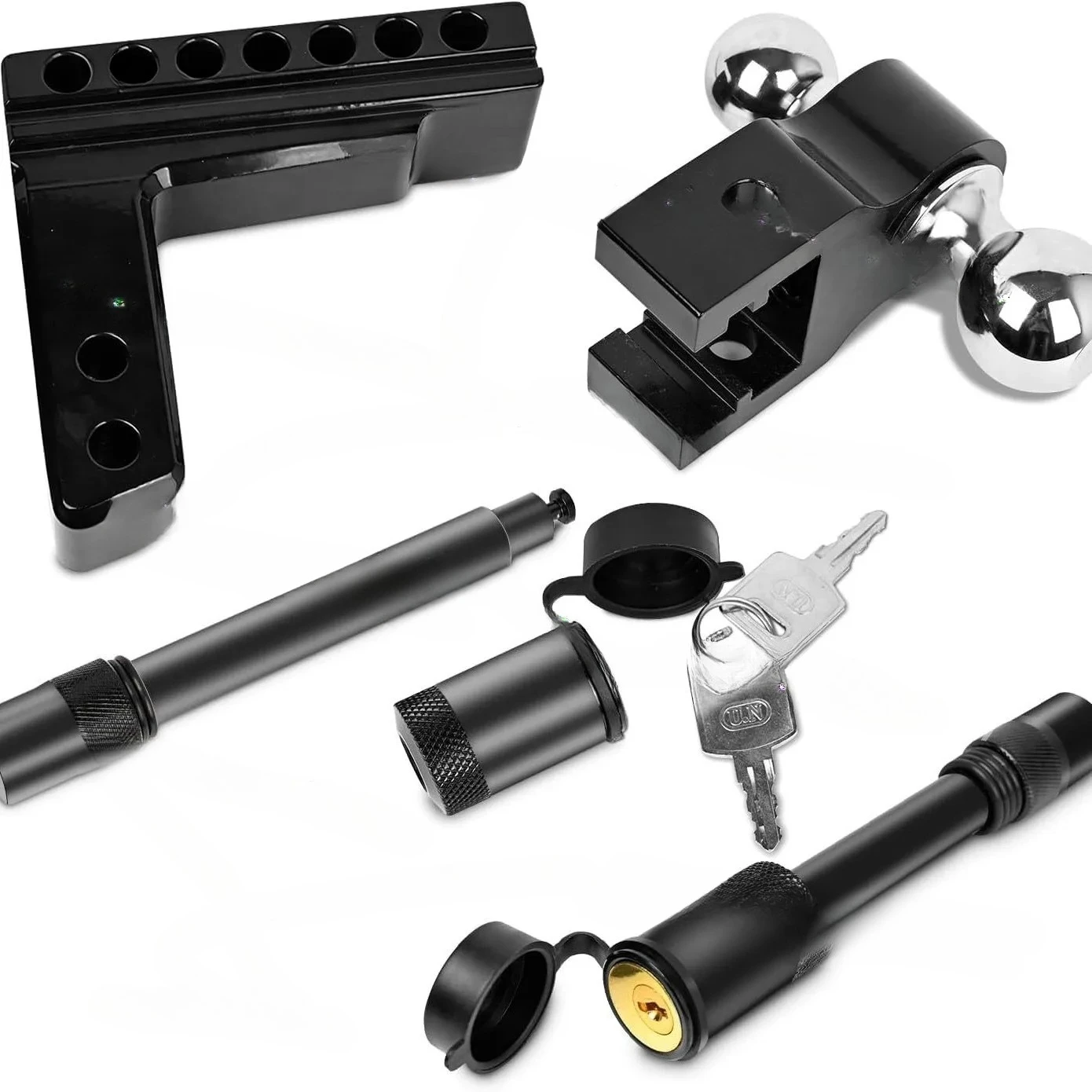 Strong tensile force, adjustable aluminum alloy trailer arm 6 inches with latch lock, double-ended trailer trailer arm