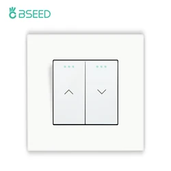 BSEED Mechanical Button Switch Electric Curtain Switch Plastic Frame for Blind Curtain White/Black/Gray/Gold Reset Switch