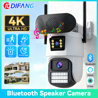 DIFANG 8MP WiFi Camera with Bluetooth Speaker Dual Screen Security Protection ONVIF ICsee WiFi Surveillance Camera Outdoor