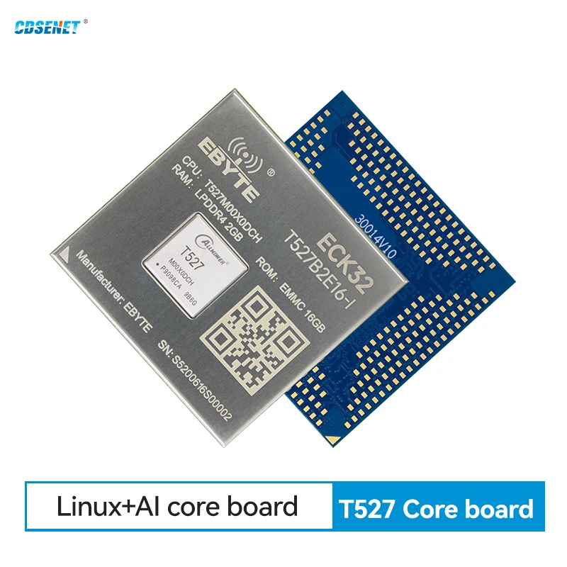 T527 Core Board CDSENET ECK32 Series Multiple GPIO 4K Hard Decode Two-CAN, eDP, HDMI, MIPI Linux AI Cortex-A55 G57GPU RISC-V