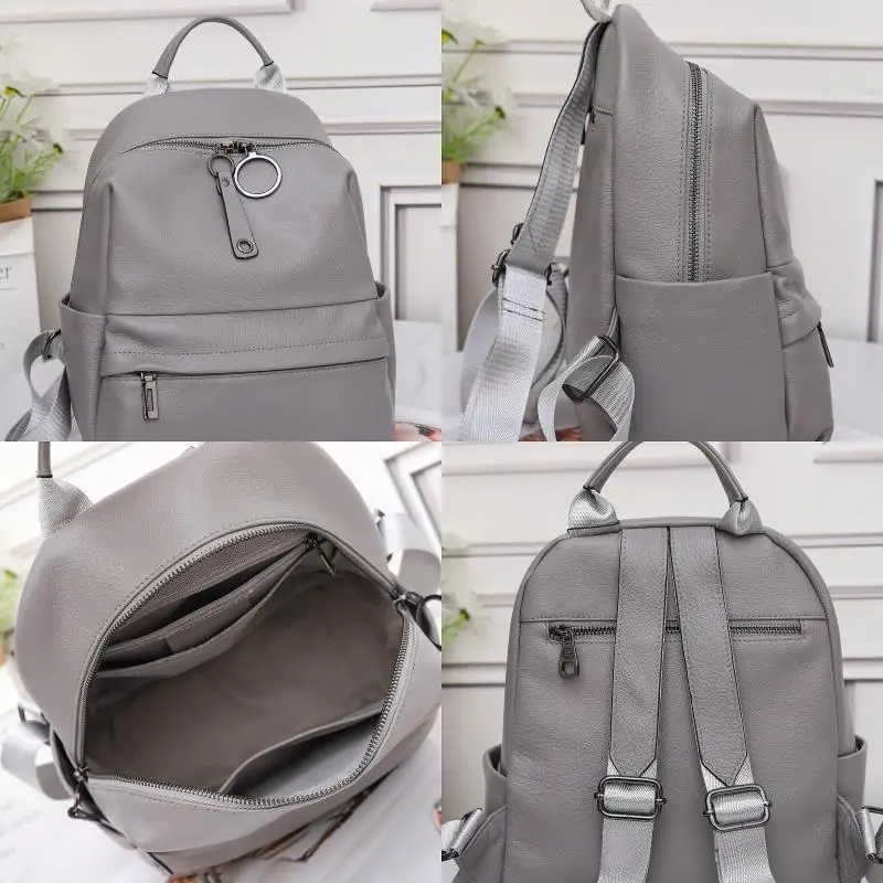 カジュアル本革バックパック女性 2025 新しい本物の牛革トートバッグ女性のファッション牛革ショルダーバッグ