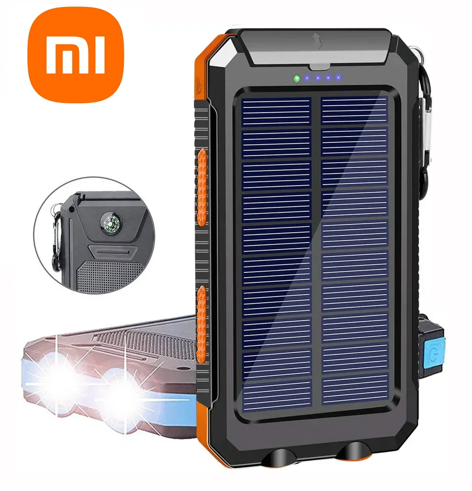 Waterproof Outdoor Solar Power Bank 20000mAh Dual USB Travel Outdoor Solar Mobile Phone Charger Solar Powerbanks For Camping