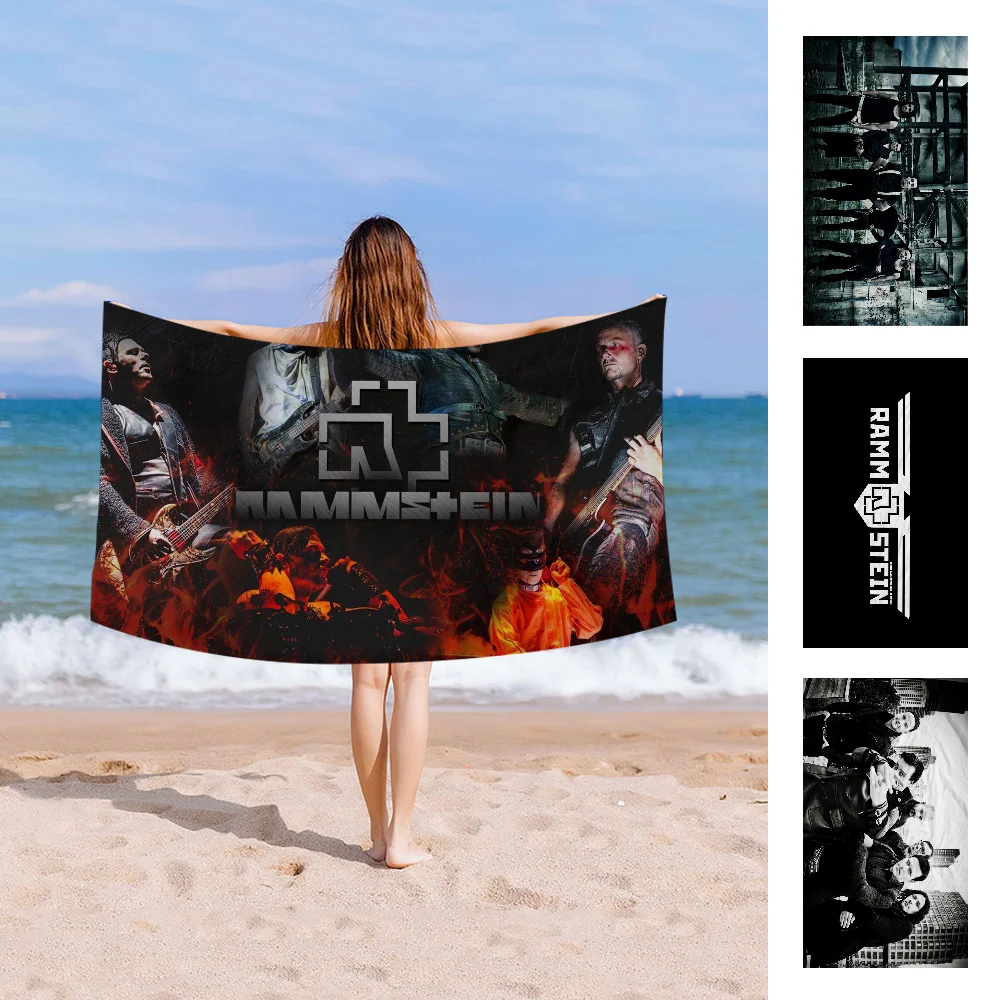 R-Rammstein Rock Band Big Microfiber Beach Towels Quick Dry Towel Sand Beach Towels Pool Towel For Travel Swim Pool Yoga