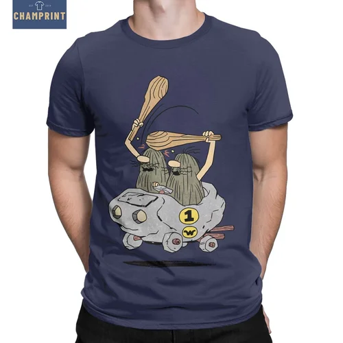 Camiseta divertida Wacky Races Boulder Mobile Glen Evans para hombre, Camiseta 100% de algodón con cuello redondo, camisetas de manga corta de dibujos animados, ropa Idea de regalo