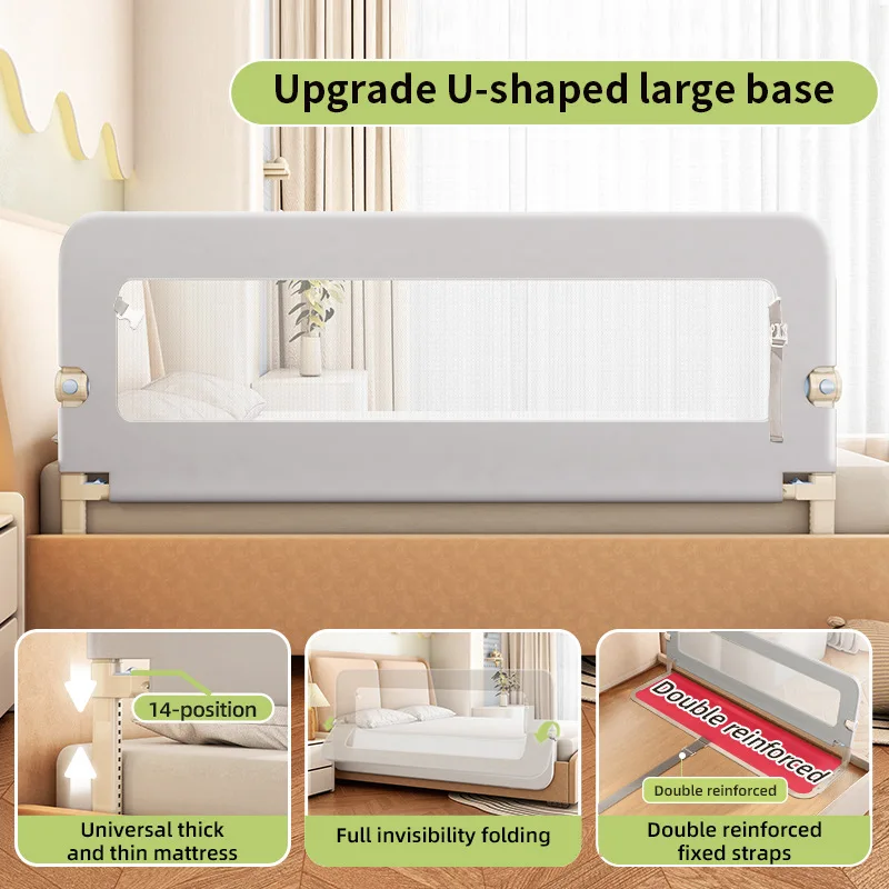 Extral Tall Safety Railing Guards Baby Bed Rail Guard for Toddlers Bed Side Rails for Twin, Full, Queen Bunk Swing Down Bedrail