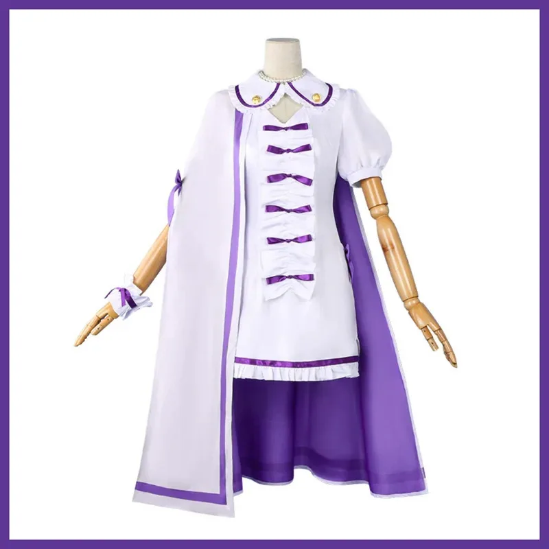 Аниме Maebashi Witches Azusa Niisato Косплей Костюм Белый Фиолетовый Плащ Платье Лолита Парик Женщина Сексуальный Милый Костюм Для Дня Рождения 2 '2'
