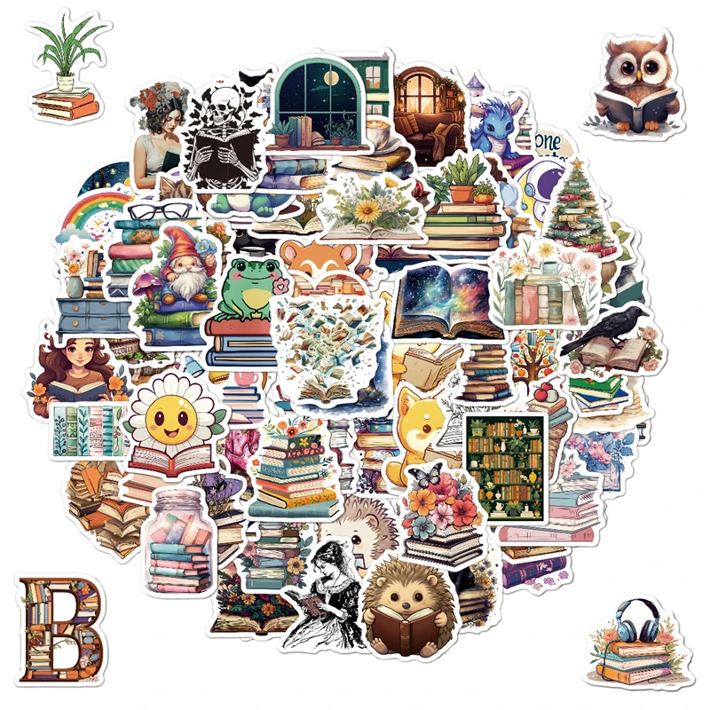 100PCS Painted Graffiti Stickers Train Children To Read Books stickers Children Cognitive Animal Cartoon DIY Decorative Stickers