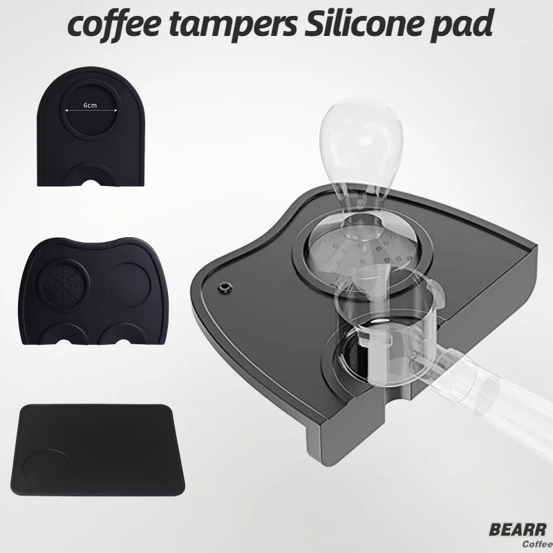 BEARR Coffee Tampers Mat Silicone Pad Corner Waterproof  Food Safe Espresso Mat  Tool Placement Pad Tamping Barista WDT Tools