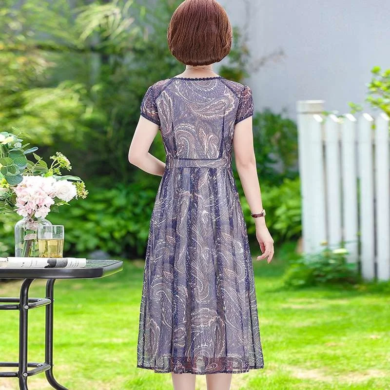 

Ele Chiffon Summer Dr for Rich Ladies Western Sle Faion M Тонкая модель из полиэфирного волокна средней длины в наличии