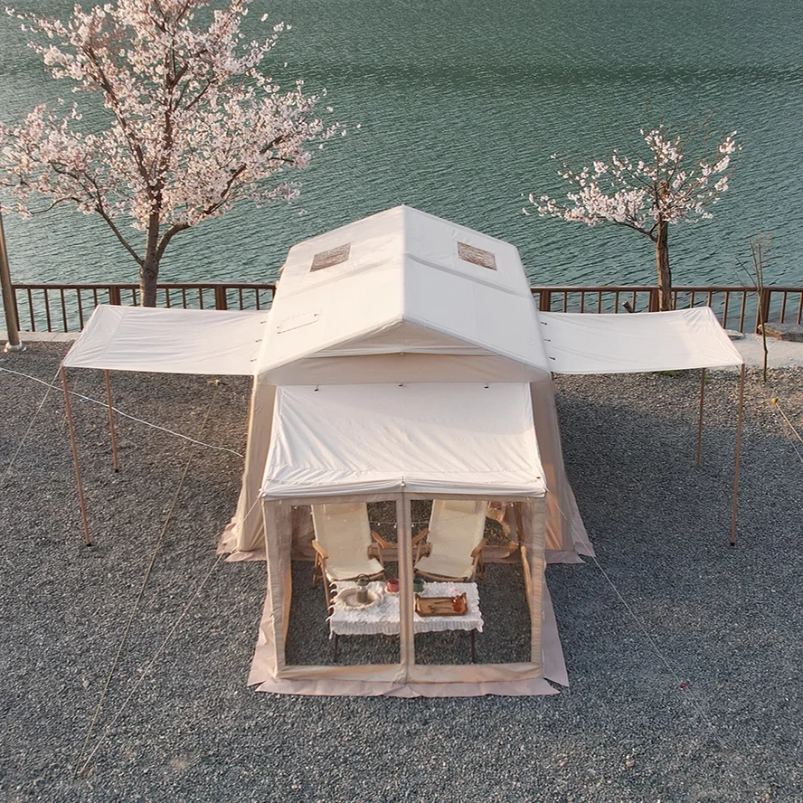 

Hot sale! Two Rooms Family Outdoor Luxury Inflatable Camping Tent With Living Room Canopy- Limited time discount