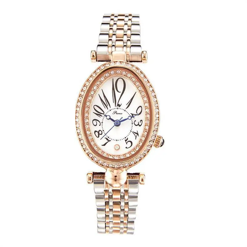 Women Quartz Watch Luxury Oval Tonneau Shaped Orologio Fashion Diamond Reloj Vintage Rose Gold Sliver Clock Ladies Wristwatch