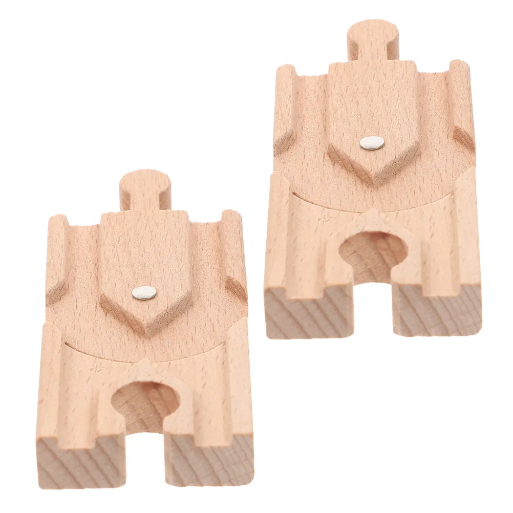 

2Pcs Wooden Train Track Accessories Fine Craftsmanship Creative DIY Railway Layout for Kids Hand-Eye Coordination Development