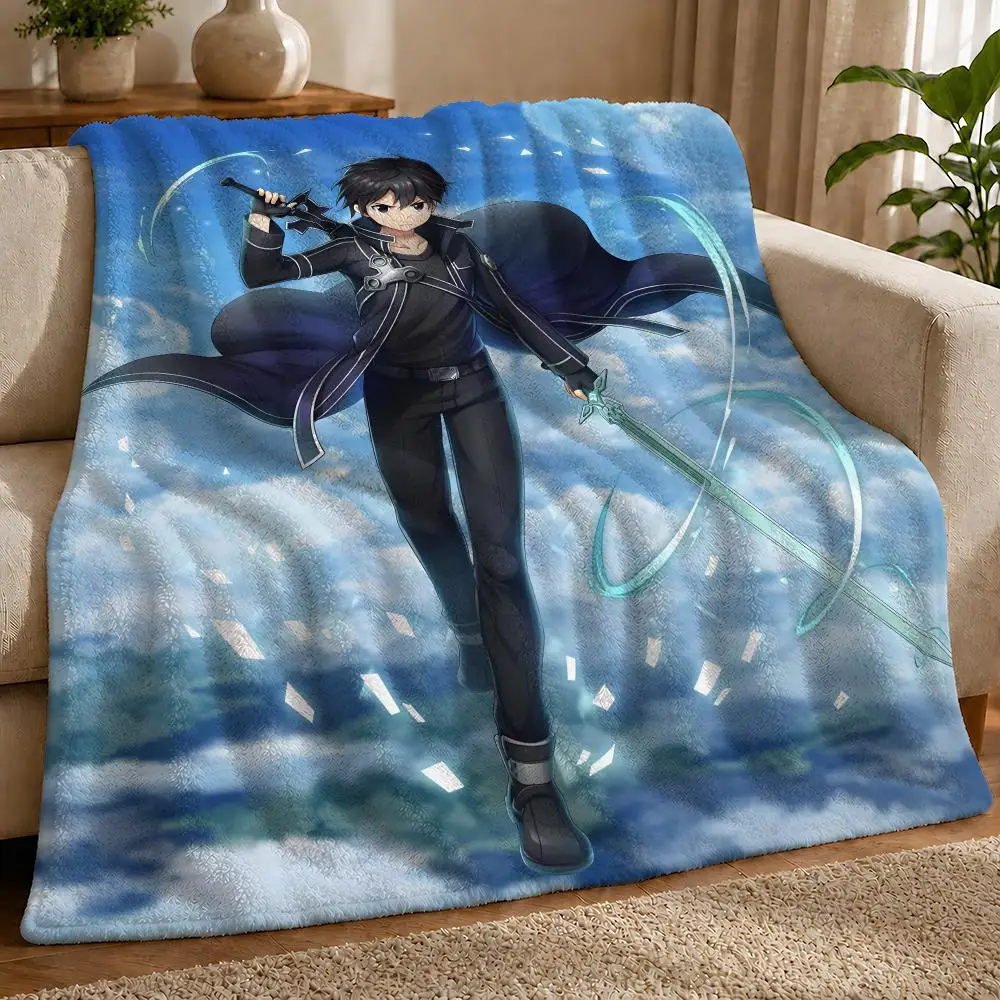 Yuuki Asuna Sword Art Online Throw 1pc Flannel Blanket Soft Lightweight Warm Cozy For Bedroom Sofa Bed