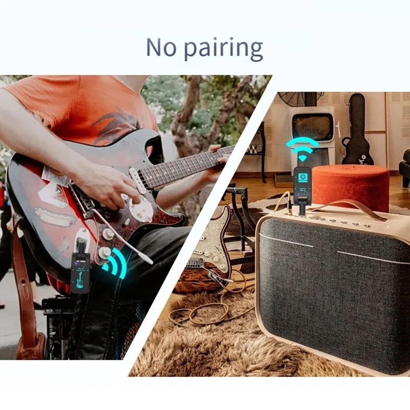 2.4G WS-4 Wireless Guitar System Guitar Transmitter Receiver for Electric Guitar Bass 48K/16bit Real-Time Transmission-A55K