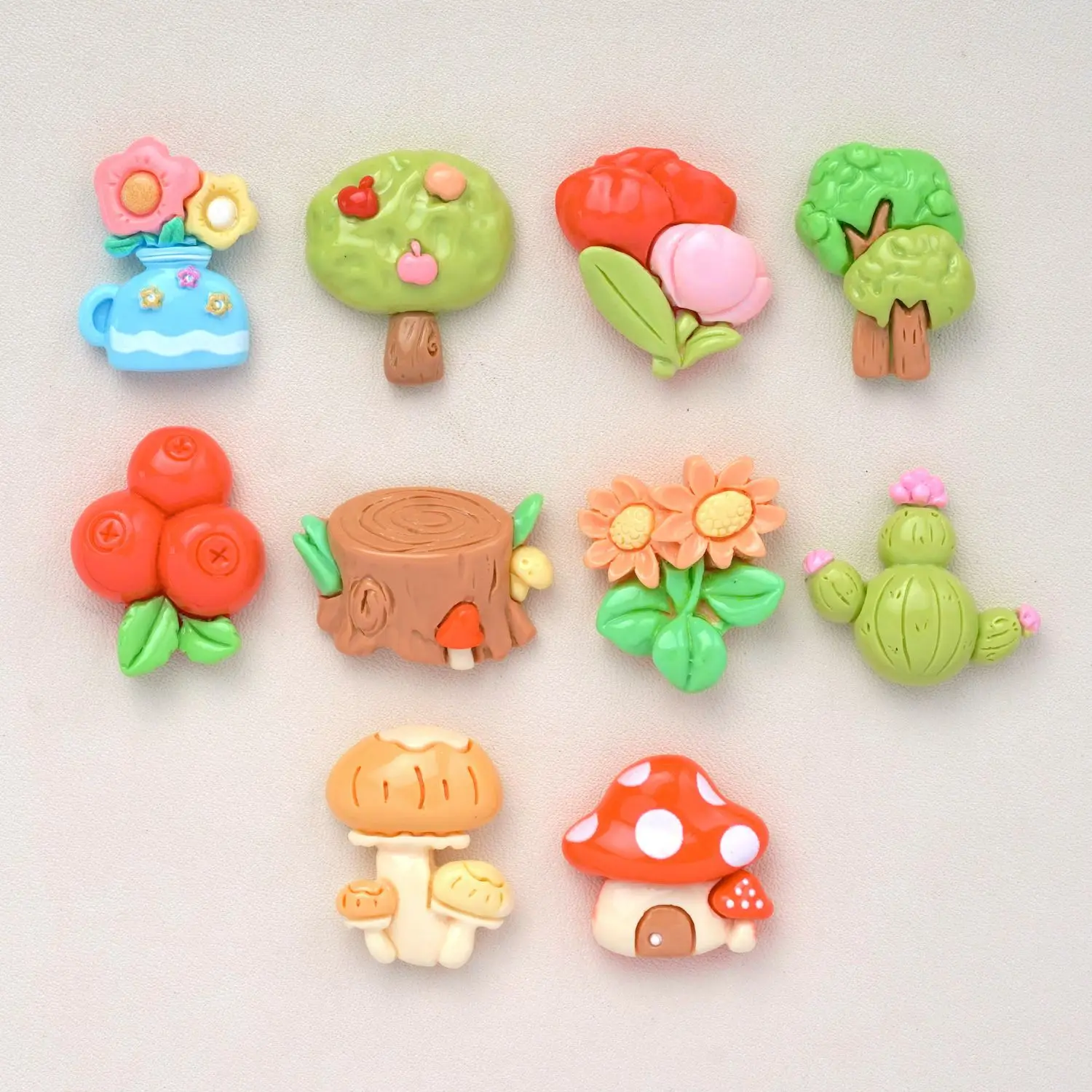 10PCS Scene Garden Cartoon Cream Gel Phone Case Bracelet DIY Jewelry Pendant Resin Accessories Handmade Accessories