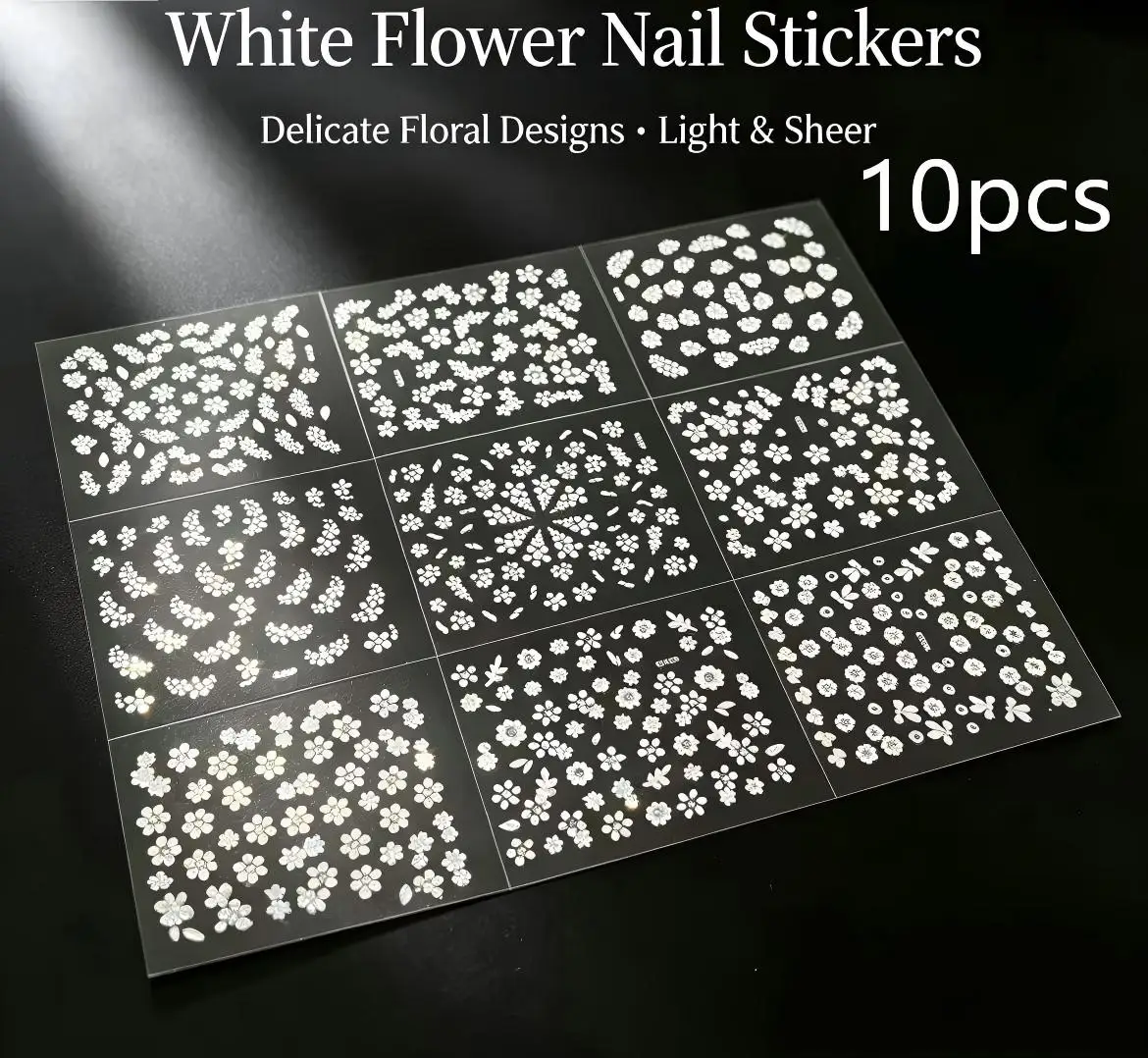 10 Sheets Random Color Nail Stickers Nail Decals Small Fresh Spring Flowers