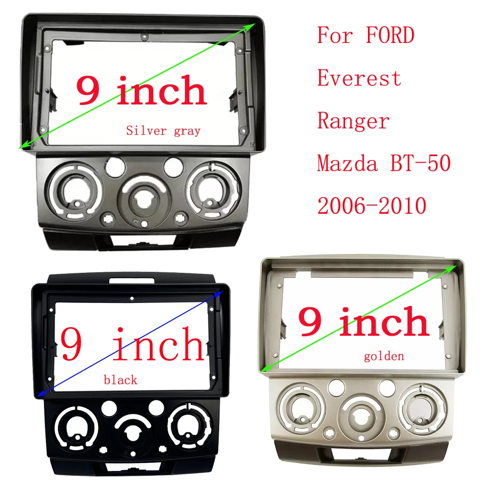 

For FORD 2006-2010 Everest Ranger Mazda BT-50 9inch Car Radio Android Plastic Fascias Panel Dashboard Frame cables