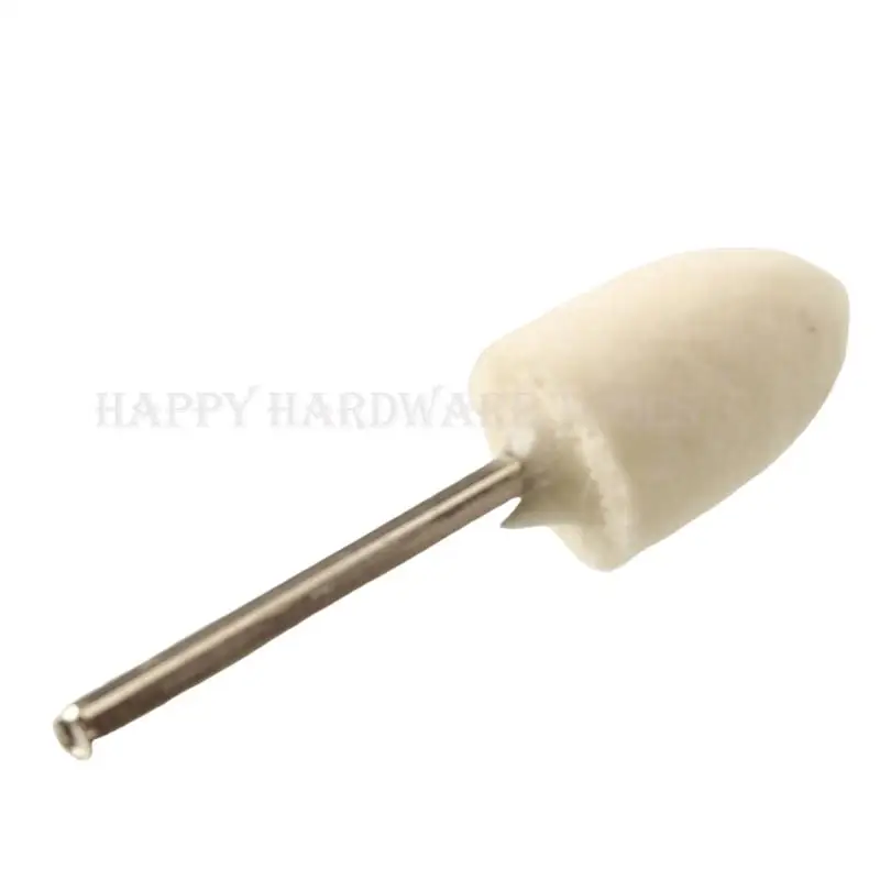 Roda Poles Wol Felt dengan Shank 3mm untuk Mesin Gerinda, Bor, dan Alat Putar, Grit 12mm