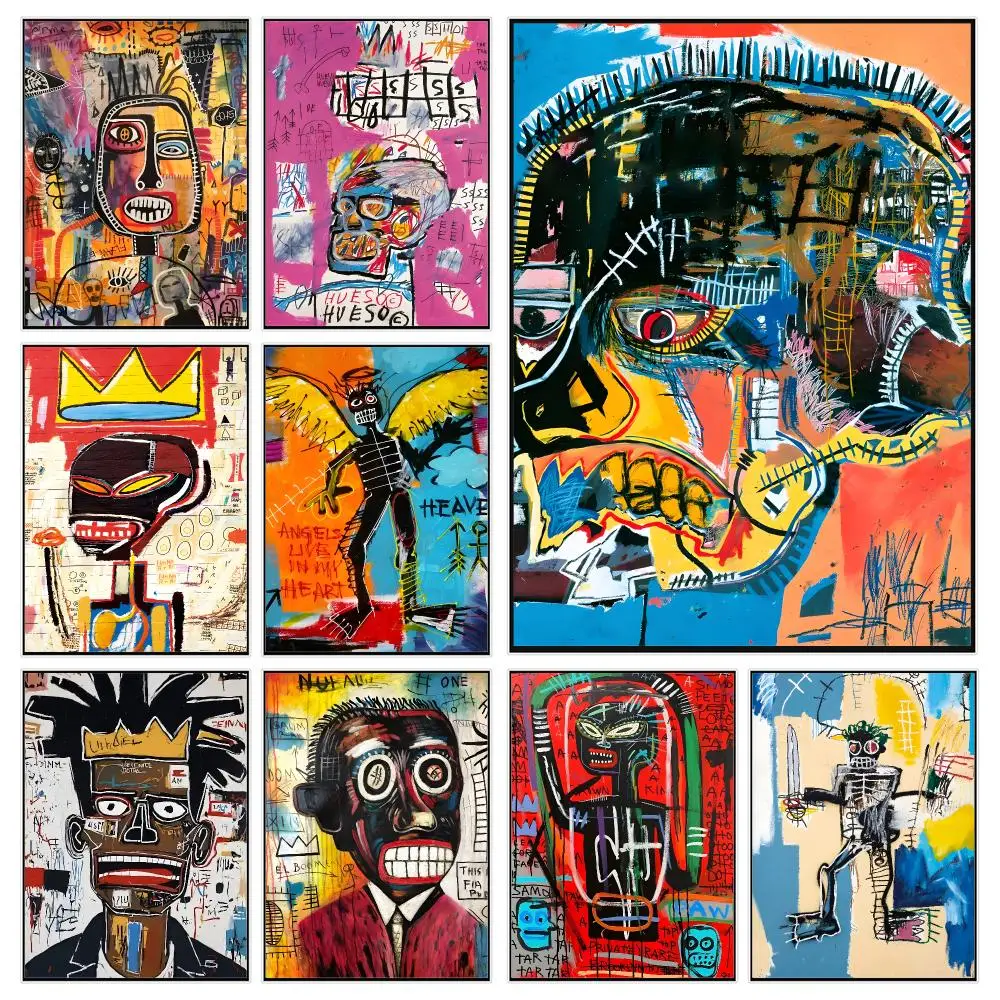 Expressionist Artist J-jean-Michel Basquiat Poster Trendy Aesthetic Wall Decor for Dorm & Bedroom