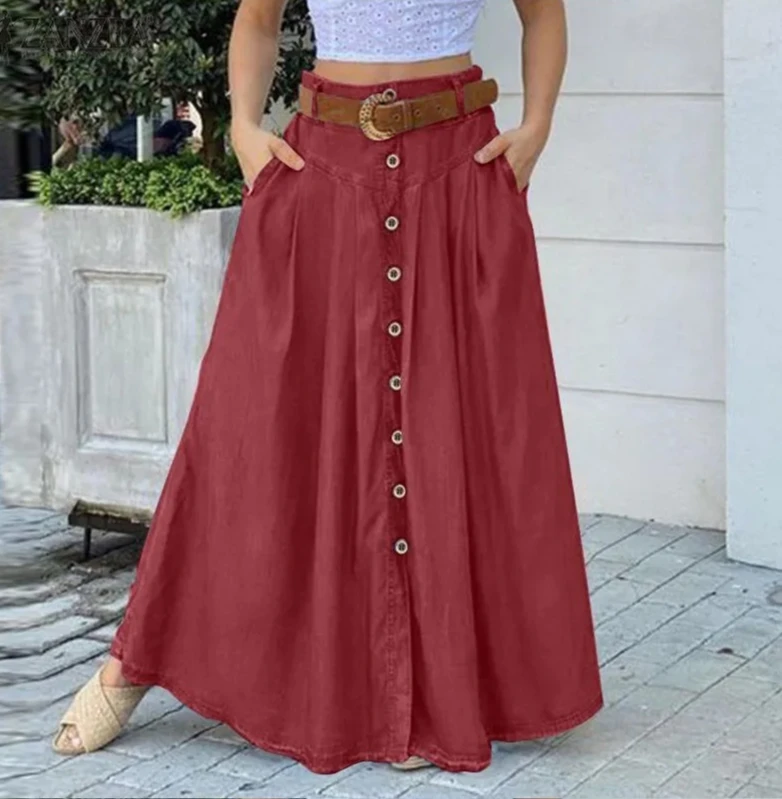 

Осенне-зимняя женская юбка с поясом, однотонная, модная и универсальная, для отдыха на природе, элегантная длинная юбка