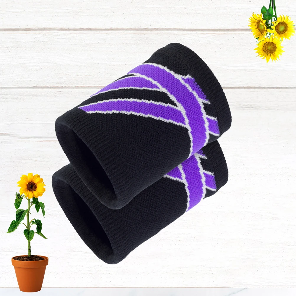

Sports Wristband Sweat Band Wristbands Guard Protective Gear Wraps Purple Fitness Durable Elastic Combed Cotton Long Term Use