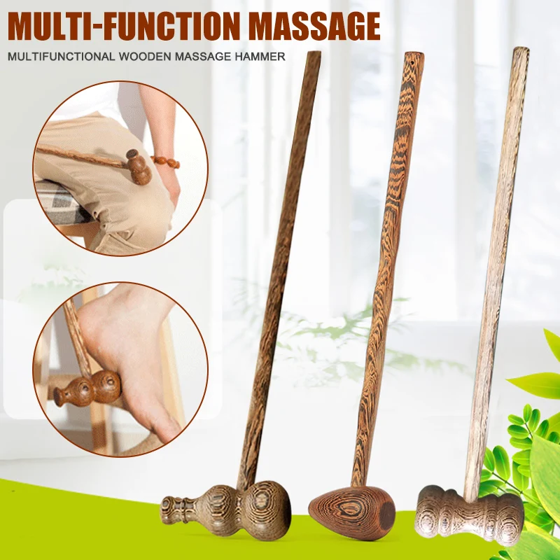 Massage Tool Muscle Relief Massage Hammer for Body Relaxation Natural Chicken Wing Wood Handheld Percussion Massager