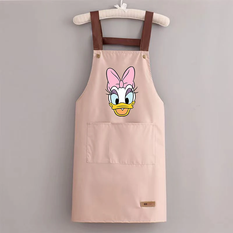 MickeyMinnie Mouse Kitchen Apron Waterproof Ladies Men Home Aprons Cute Wipeable Oil Resistant Baking BBQ Restaurant Cafe Aprons