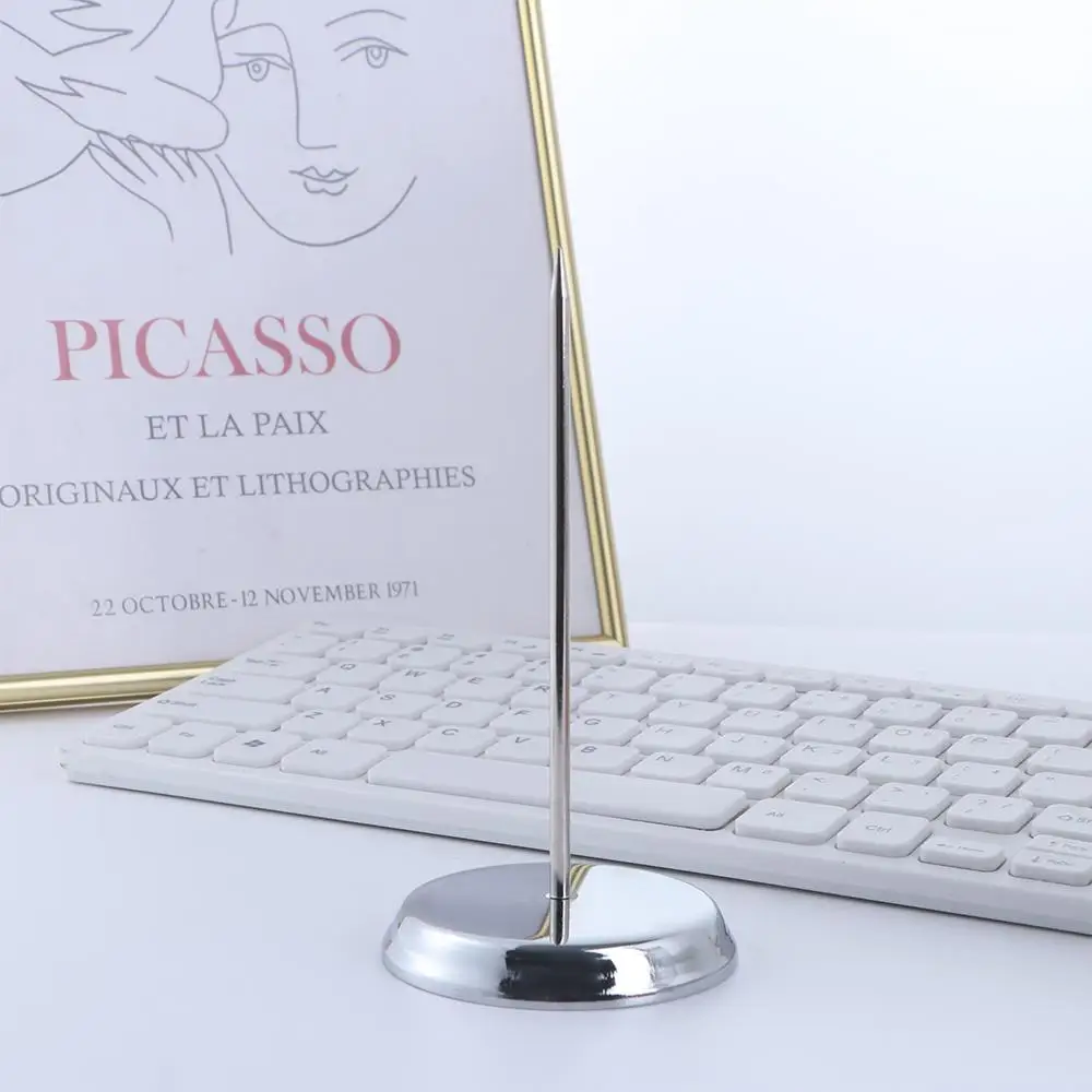 مكتب بار مذكرة الفولاذ المقاوم للصدأ مكتب ورقة حامل استلام سبايك عصا تحقق بيل شوكة قضيب مستقيم