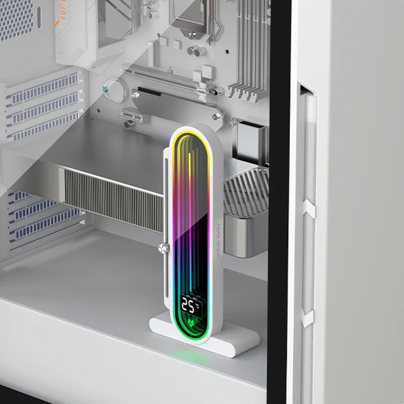 

Кронштейн видеокарты RGEEK для RTX3060Ti 4070Ti 4090, держатель-подставка для графического процессора со светодиодным дисплеем, экран температуры, держатель видеокарты