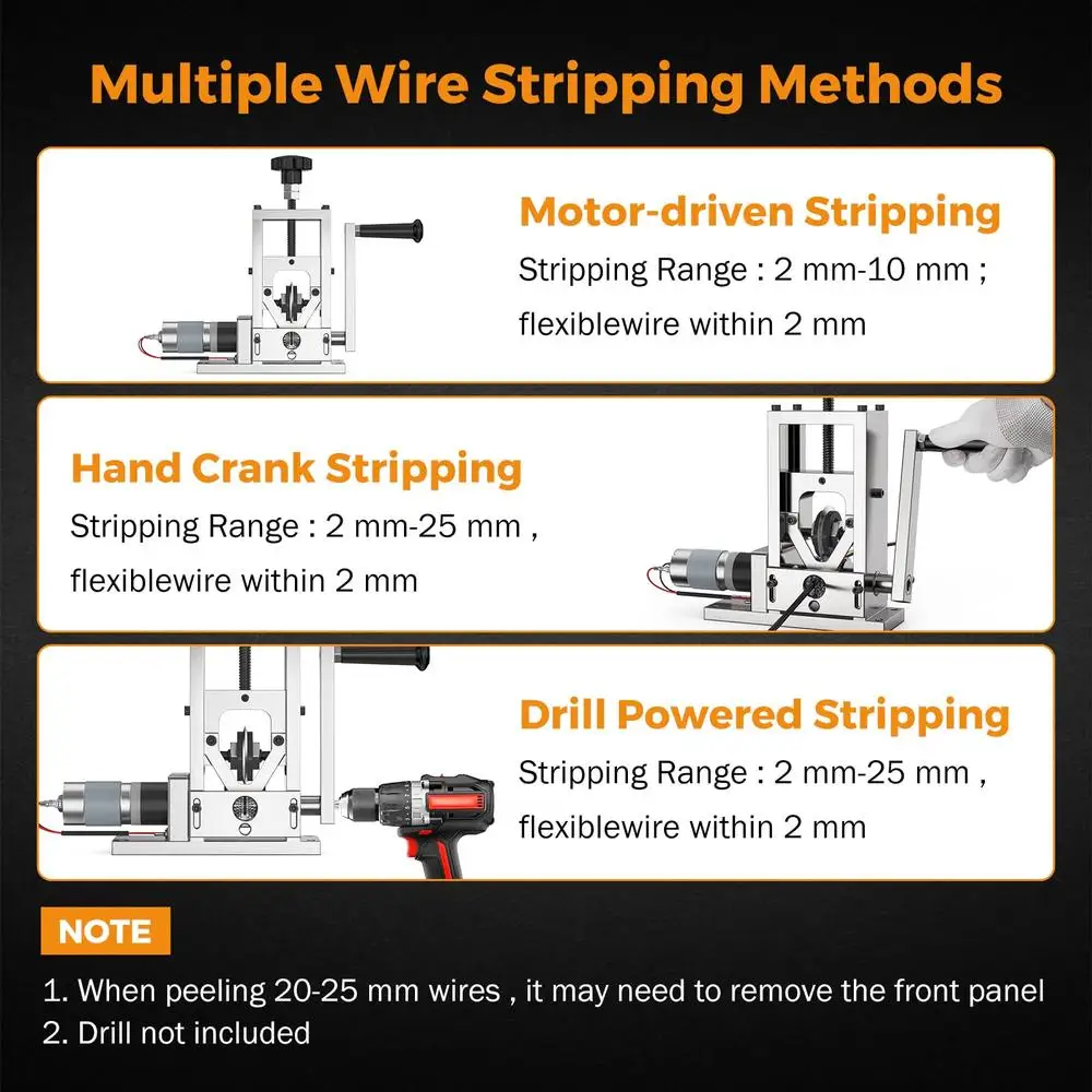 Powerful Electric Wire Stripping Machine Scrap Copper Adjustable Blades Labor-Saving & Fast Stripping Portable & Convenient