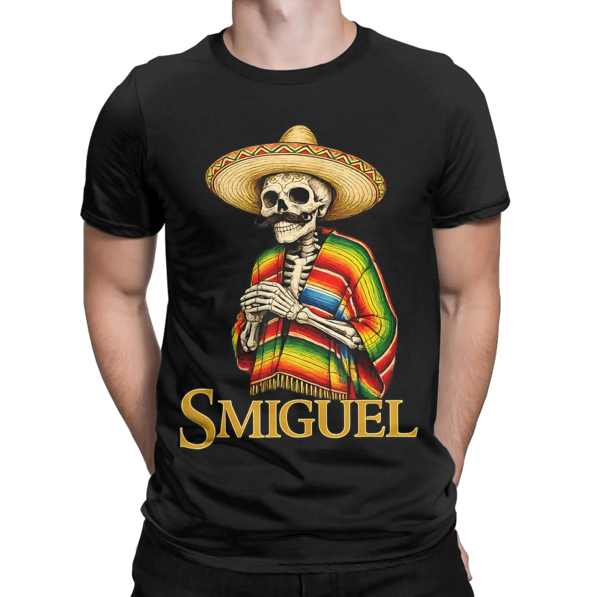 Smiguel Mexican Sombrero Funny Mexico Culture Mashup T-Shirt for Men Tee Shirt O Neck Short Sleeve T Shirts New Arrival Clothes