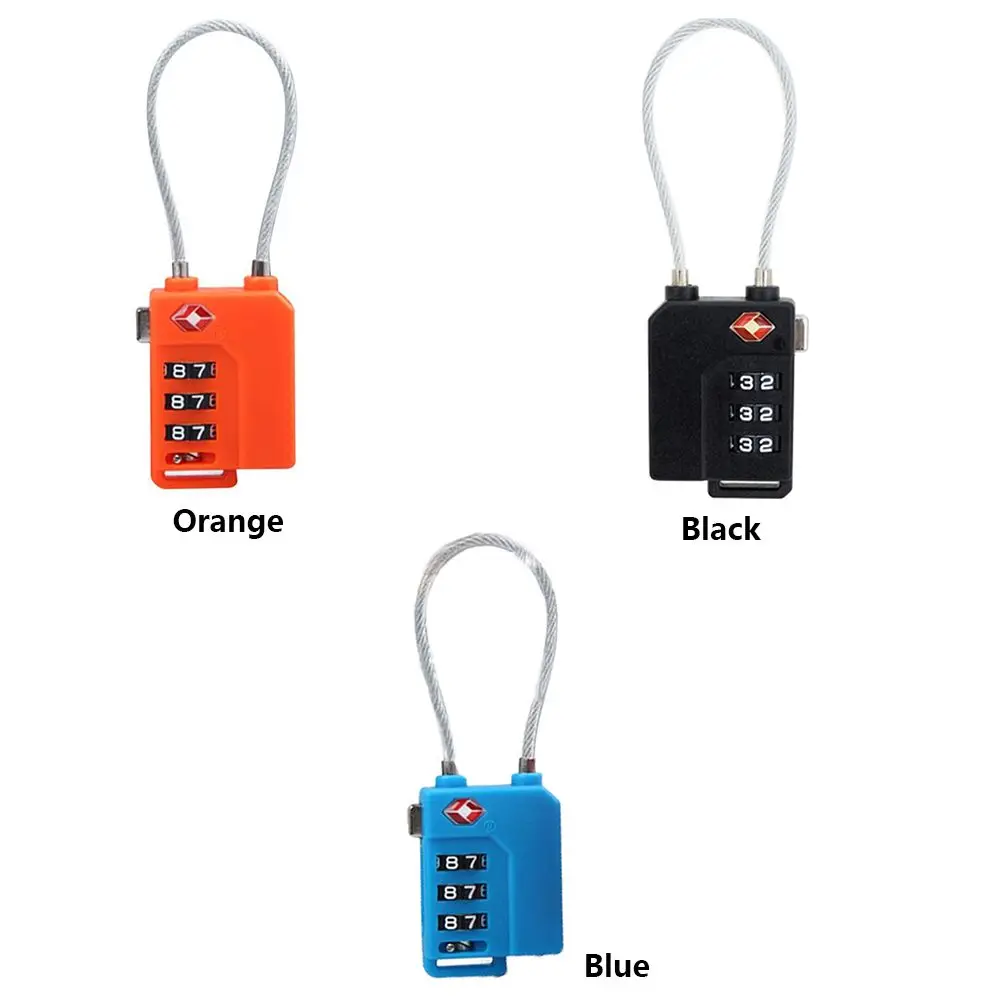 Padlock Customs Code Lock Cupboard Cabinet Locker Steel Wire Security Lock Suitcase Luggage Coded Lock 3 Digit Password Lock - view 5