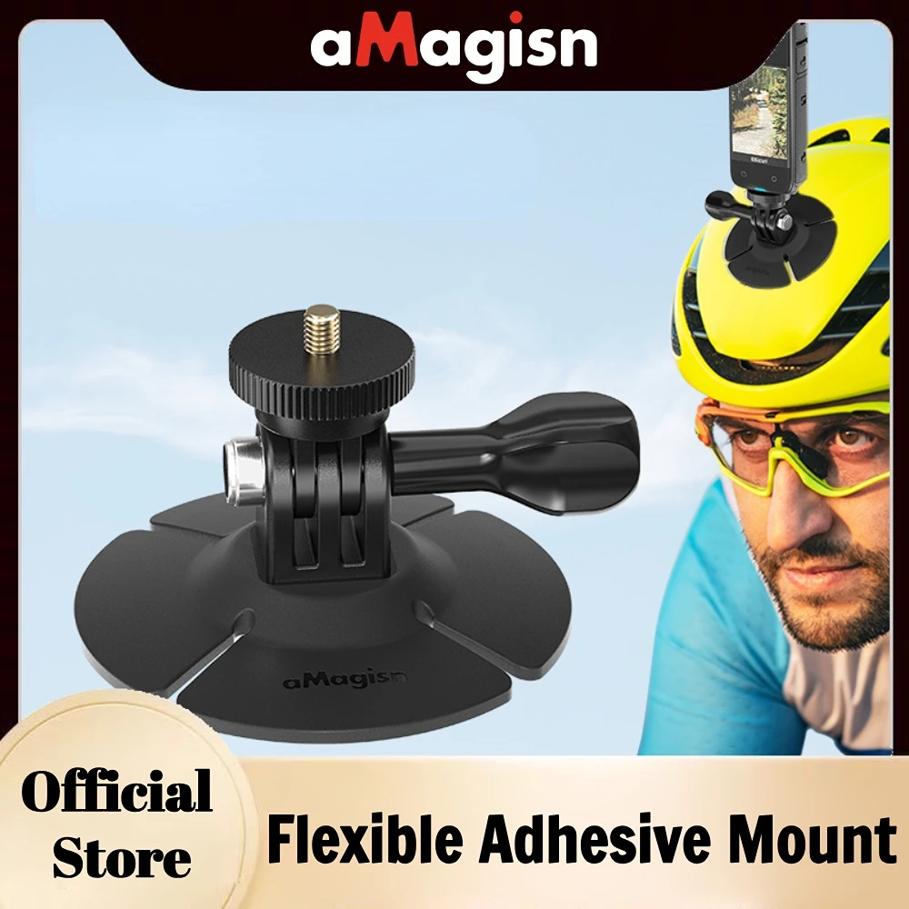 aMagisn Base per casco con supporto adesivo flessibile per qualsiasi superficie curva piatta compatibile con Gopro Hero 13 12 Accessori DJI Insta360 X4