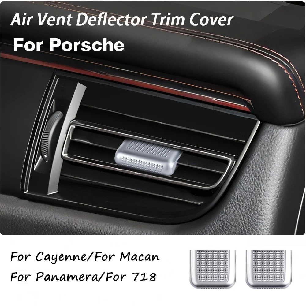

Car interior Air Conditioning AC Vent Grille Outlet Slider Tab Clip Decoration Cover For Porsche Panamera Cayenne Macan 718