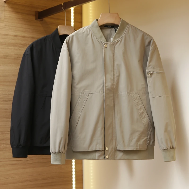 

Classic MA Men's Cotton Jaet with ket Lightweight Warm Baseball Collar Workwear Sle Faionable Urban Thiened Warmth